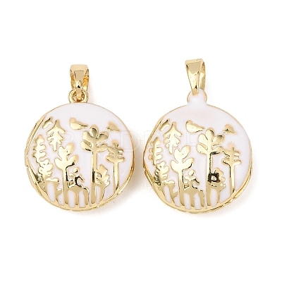 Brass Enamel Locket Pendants KK-G543-01G-01-1