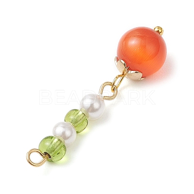 10Pcs 10 Colors Cat Eye Pendants PALLOY-JF04084-1