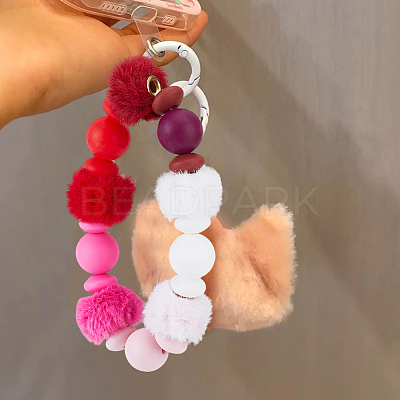 20Pcs 5 Colors Imitation Mink Fur European Beads FIND-PA0001-62B-1