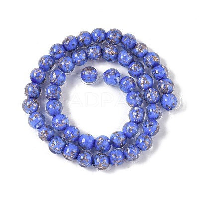 Handmade Gold Sand Lampwork Beads LAMP-Z009-01O-1