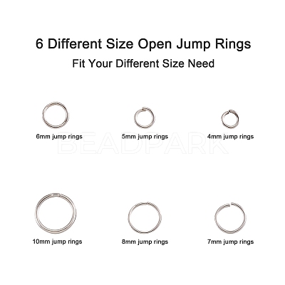 1600 pcs Iron Open Jump Rings IFIN-MSMC010-04P-NF-1
