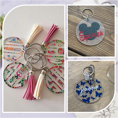 30Pcs Transparent Acrylic Blank Big Pendants TACR-SC0001-20-1