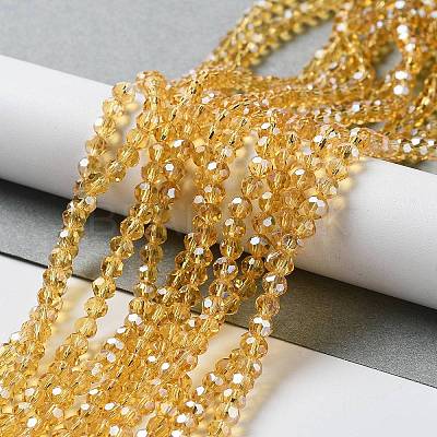 Electroplate Glass Bead Strands EGLA-R015-4mm-30-1