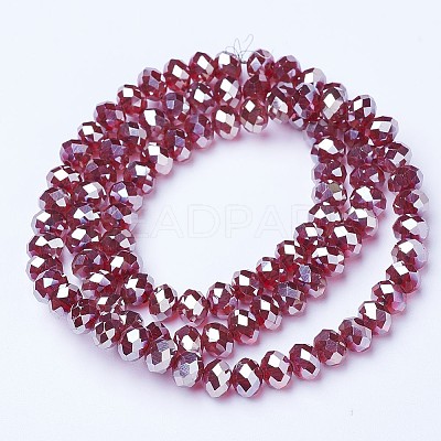 Electroplate Glass Beads Strands EGLA-A034-T4mm-C07-1