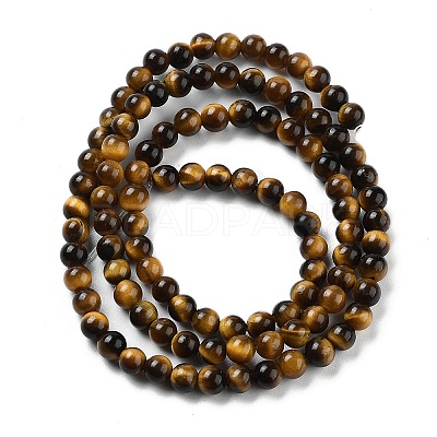 Natural Tiger Eye Beads Strands G-G099-4mm-4-1