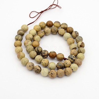 Natural Picture Jasper Round Bead Strands G-G-P070-55-4mm-1