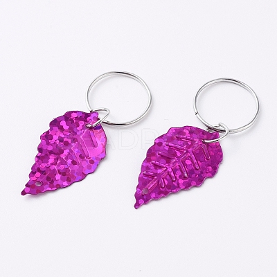 Plastic Paillette/Sequin Hair Braid Rings Pendants KEYC-TAC0001-03D-1