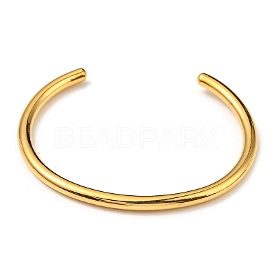 Ion Plating(IP) 304 Stainless Steel Simple Thin Cuff Bangles BJEW-P296-02G-1