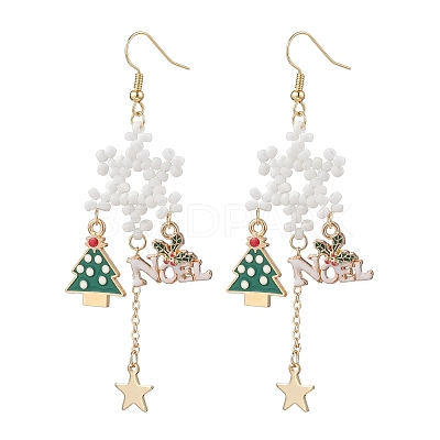 Alloy Enamel Dangle Earrings EJEW-TA00727-1