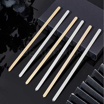 6Pcs 2 Styles 304 Stainless Steel Bangle Blank Strips MAK-BBC0001-08-1
