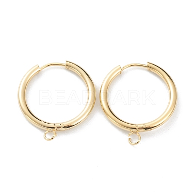 201 Stainless Steel Huggie Hoop Earring Findings STAS-P283-01I-G-1