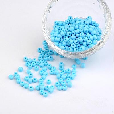 6/0 Opaque Colours Round Glass Seed Beads X-SEED-A010-4mm-43-1