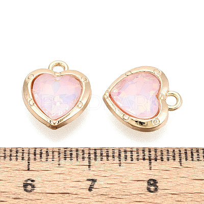 Rack Plating Alloy & Glass Pendants PALLOY-T024-05C-G-1