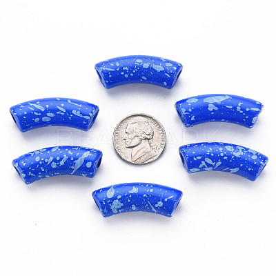 Opaque Spray Painted Acrylic Beads MACR-S372-001F-1