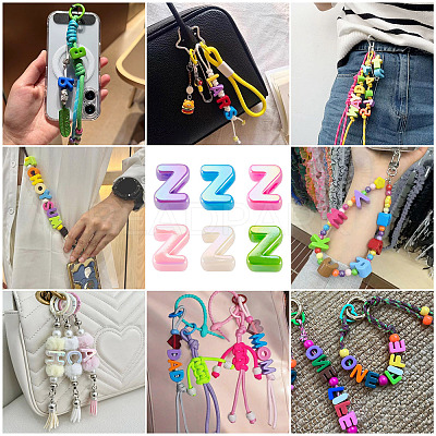 20Pcs UV Plating Opaque Acrylic European Beads OACR-TADJ0001-16Z-1