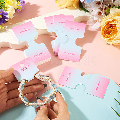 50Pcs Folding Paper Jewelry Display Cards ODIS-TA0001-07D-1