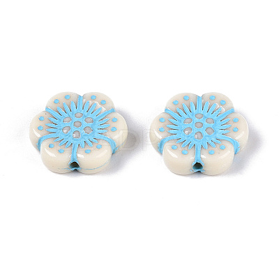 Painted Opaque Acrylic Beads OACR-T029-02B-1