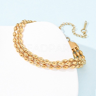 304 Stainless Steel Beads Multi-strand Bracelets LS-BJEW-K287-01G-1