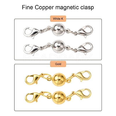 8Sets 2 Colors Eco-Friendly Brass Magnetic Clasps Converter KK-YW0001-36-FF-1