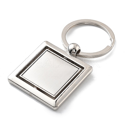 Zinc Alloy Rotating Keychain Bezel Cabochon Settings FIND-G088-01D-1