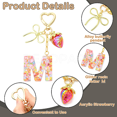 Alloy & Resin Pendant Decorations HJEW-YW00401-03-1