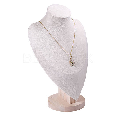 Bust Shaped Wooden Necklace Display Stands NDIS-WH0003-019A-01-1