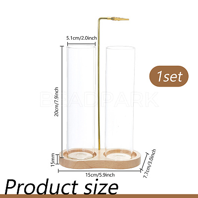 Glass Incense Holder AJEW-WH0410-193A-1