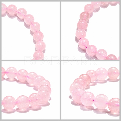Natural Rose Quartz Beaded Stretch Bracelets B072-1-1