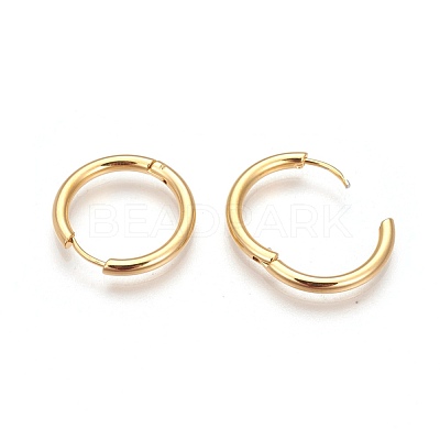 Ion Plating(IP) 304 Stainless Steel Hoop Earrings EJEW-P177-G-08-1