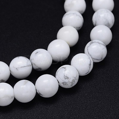 Round Natural Howlite Bead Strands X1-G-F222-14-6mm-1