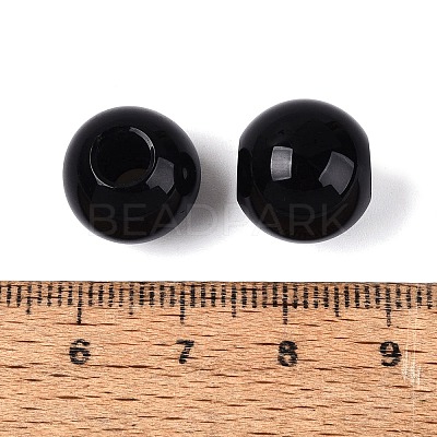 Natural Black Onyx European Beads G-Q602-09B-12-1