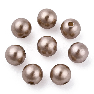 Spray Painted ABS Plastic Imitation Pearl Beads OACR-T015-05C-05-1