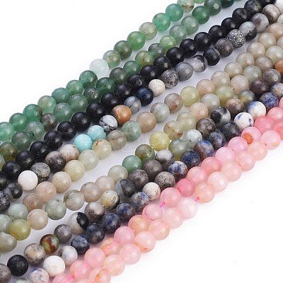 Natural Gemstone Beads Strands G-F591-03M-6mm-1
