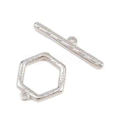 Hexagon Brass Toggle Clasps KK-G548-40P-1