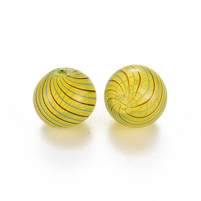 Transparent Handmade Blown Glass Globe Beads GLAA-T012-39-1