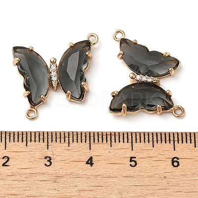 Brass Pave Faceted Glass Connector Charms FIND-Z020-04V-1