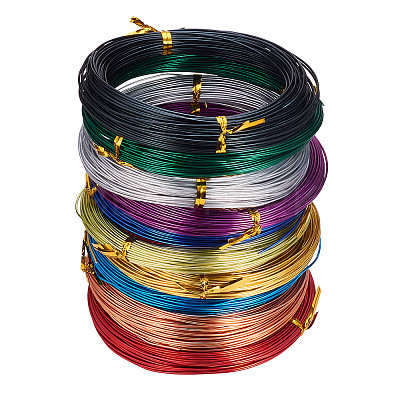 Pack of 10 rolls Mixed Color Round Aluminum Wire Jewelry Making Beading Craft Wire 20 Gauge 65 Feet/Roll AW-PH0001-01-0.8mm-1