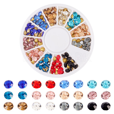 Pointed Back Glass Rhinestone Cabochons RGLA-YS0001-04C-1