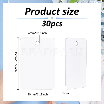 30Pcs Blank Double-sided Heat Transfer Aluminium Pendants DIY-BC0012-89D-1