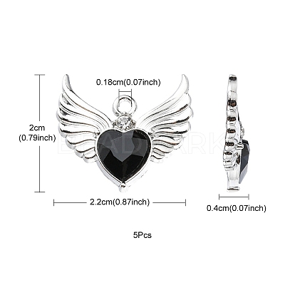 Rack Plating Alloy Glass Pendants FIND-YW0001-85A-1