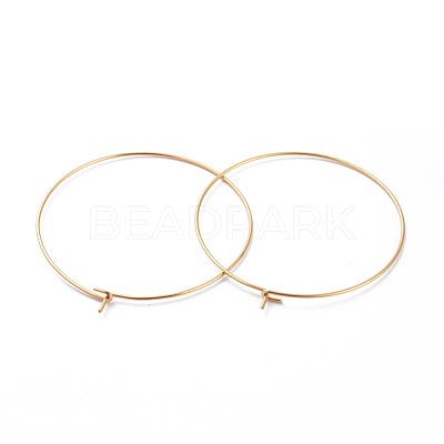 316 Surgical Stainless Steel Hoop Earring Findings STAS-J025-01F-G-1