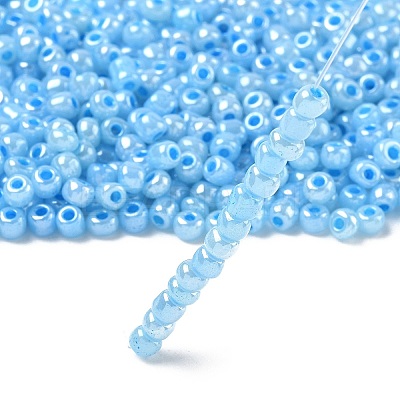 DIY Craft Beads 6/0 Ceylon Round Glass Seed Beads X-SEED-A011-4mm-143-1