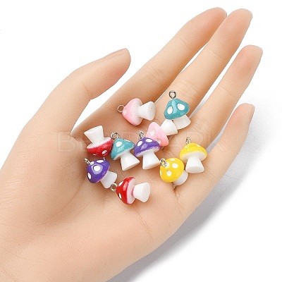 10Pcs 5 Colors Opaque Resin Pendants RESI-YW0001-50-1