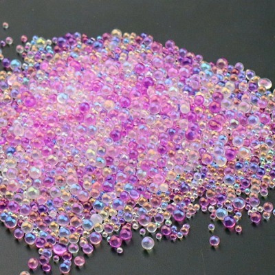 AB Color Plated 3D Nail Art Glass Mini Ball Beads MRMJ-WH0064-40G-1