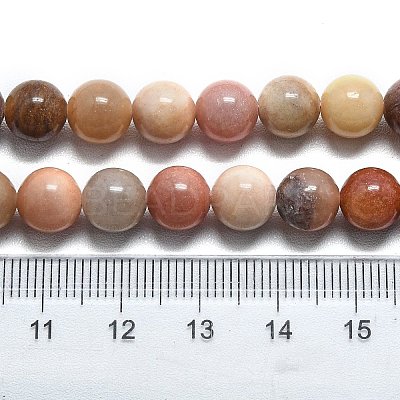 Natural Petrified Wood Round Beads Strands G-D356-C01-8mm-1