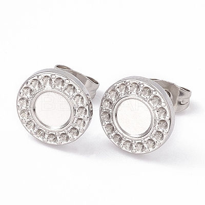 Non-Tarnish 304 Stainless Steel Stud Earring Findings EJEW-G338-01P-1