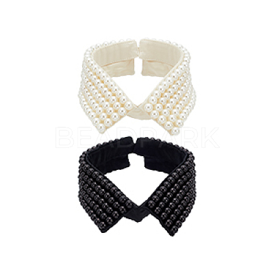 2Pcs 2 Colors Detachable Cloth Lady's Collars DIY-AN0001-16-1