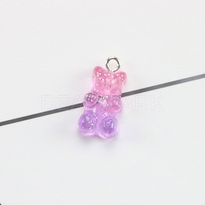 Grandient Color Transparent Resin Pendants RESI-WH0026-46-1