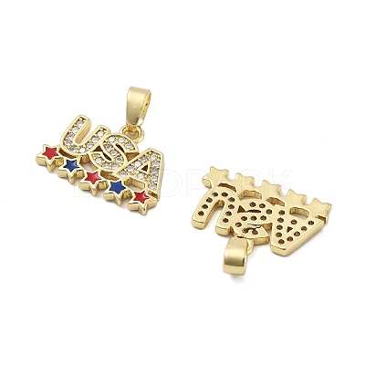 Brass Micro Pave Cubic Zirconia Pendants KK-H206-13G-1