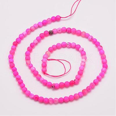 Natural Fire Crackle Agate Beads Strands G-G882-4mm-B04-5-1